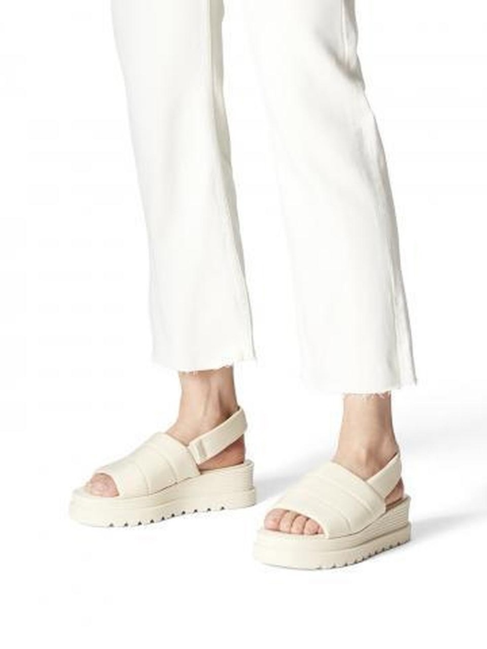 Tamaris Chunky Cream Platform Slingback Sandals